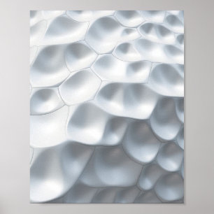 Poster Ovales blancs mielleux : Un W Abstrait Biomorphiqu