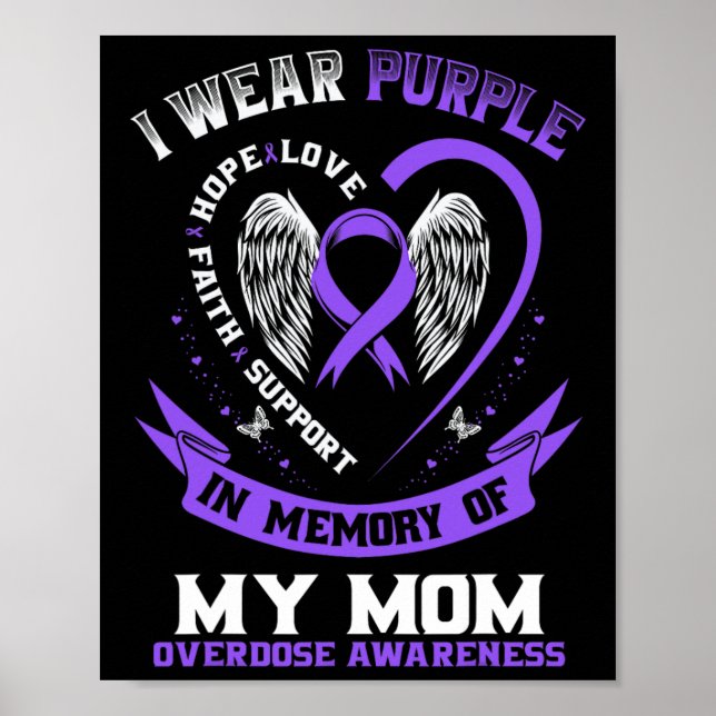 Poster Overdose Awareness Shirt In Memory Of Mom Purple R (Devant)