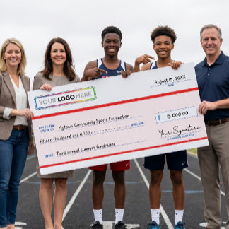 Poster Oversized Fundraiser Check with Business Logo