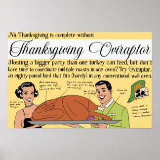 Poster Oviraptor de Thanksgiving