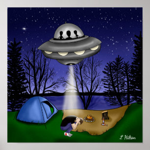 Poster OVNI Extraterrestrial Enduction Alien Art
