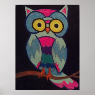 Poster Owl auf Verzweigung