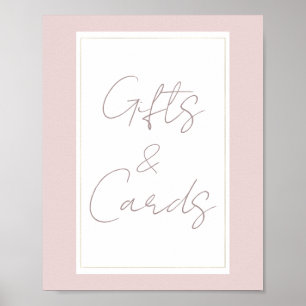 Poster Oyster Rose & Or moderne Mariage Cartes Cadeaux Sy