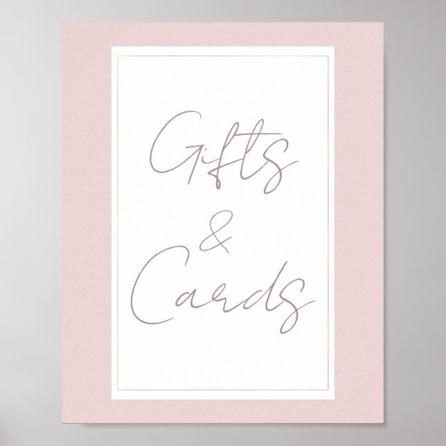 Poster Oyster Rose & Or moderne Mariage Cartes Cadeaux Sy (Devant)