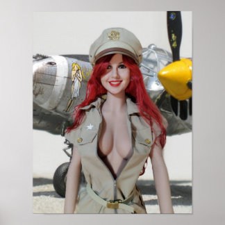 Poster P-38 Pin-up fille