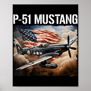 Poster P-51 Mustang American 2ème guerre mondiale Fighter