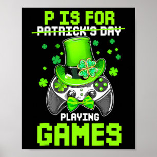 Poster P Est Pour Jouer Jeux Garçon Enfants Vidéo Gamer S