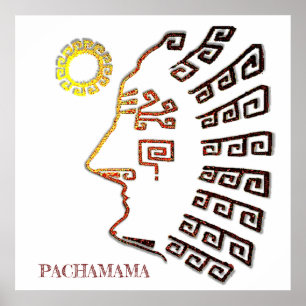 Poster Pachamama Machu_Picchu Silhouette