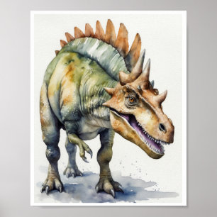 Poster Pachycéphalosaure Dinosaure Aquarelle Accueil