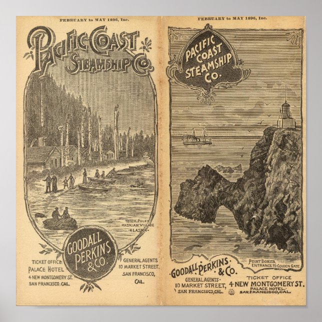 Poster Pacific Coast Steamship Company 2 (Devant)