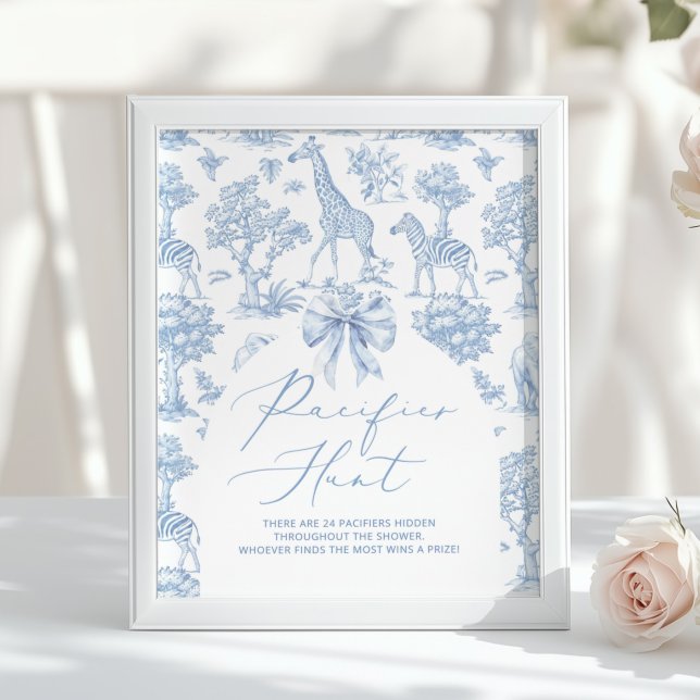 Poster Pacifier Hunt Toile de Jouy Safari animals (Créateur téléchargé)