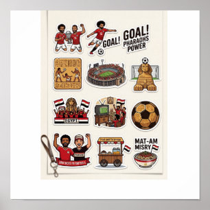 Poster Pack de stickers de jour de match de football égyp
