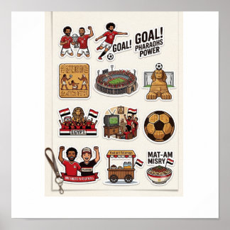 Poster Pack de stickers de jour de match de football égyp