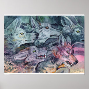 Poster Pack Wolf aquarelle