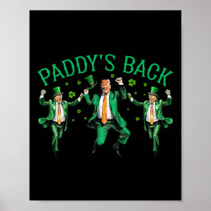 Poster Paddy's Back Funny Trump Danser la Saint Patrick's