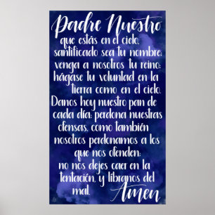 Poster Padre Nuestro (prière du Seigneur en espagnol)
