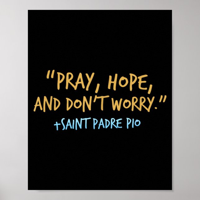 Poster Padre O Catholic Shirt With Pray Hope And Don't Wo (Devant)