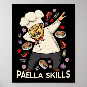 Poster Paella Lover Men Espagnol Chef Espagnol Alimentati