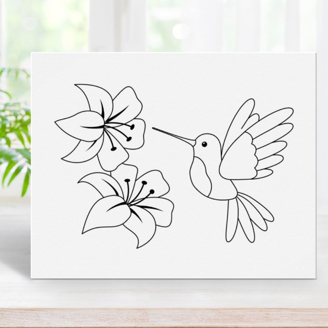 Poster Page Coloriage des colibris et des fleurs (Créateur téléchargé)
