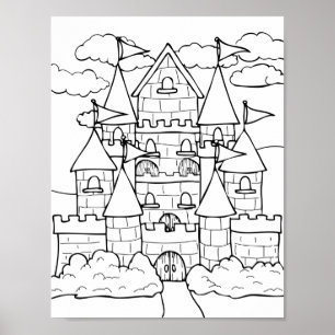Poster Page Coloriage du château