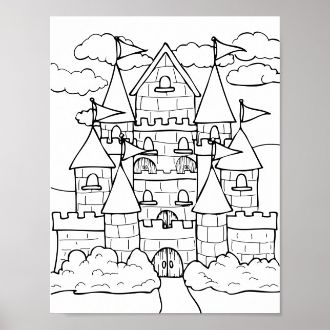 Poster Page Coloriage du château (Devant)