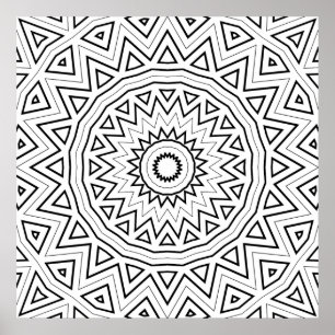 Poster Page d'art de motif de mandala en éclatement de tr