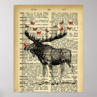 Poster Page d'art du dictionnaire antique des pommes d'or