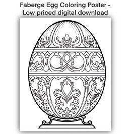 Poster Page de coloration - Oeuf décoratif, Couleur de vo