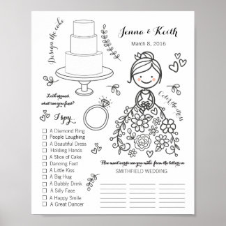 Poster Page de coloriage à télécharger pour mariage 
