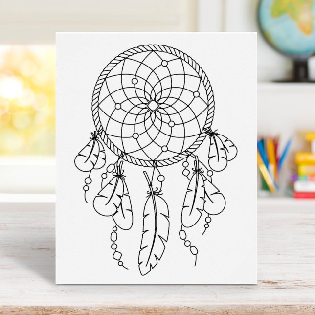 Poster Page de coloriage de Boho Dreamcatcher (Créateur téléchargé)