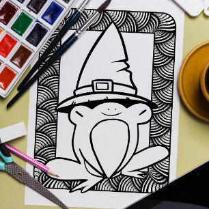 Poster Page de coloriage de la grenouille à oeil fente dr