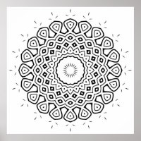 Page de coloriage de mandala rayonnant avec anneau