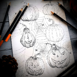 Poster Page de coloriage des Citrouilles Halloween Jack-o