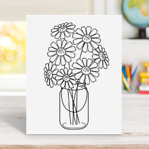 Poster Page de coloriage Mason Jar Daisy Fleurs
