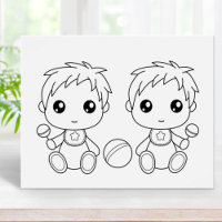 Page de coloriage Twins Baby Boys