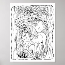 Page de coloriage Unicorne de la forêt d'Imaginair