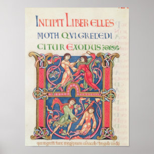 Poster Page de la bible de Winchester, c.1150-80
