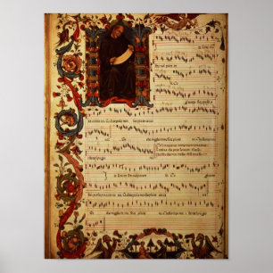 Poster Page de Notation musicale avec historien