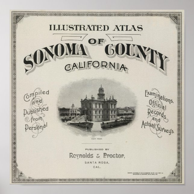 Poster Page de titre Atlas Sonoma County, Californie (Devant)