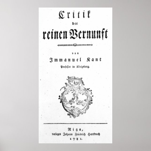 Poster Page de titre "Critique de la Pure (Devant)