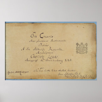 Poster Page de titre des Concertos de Brandebourg