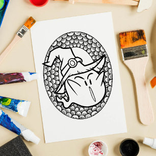 Poster Page Drôle Halloween Bubble Ghost Coloration