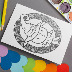 Poster Page Drôle Halloween Chat Doll Coloration