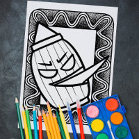 Page Drôle Halloween Lampe Japonaise Coloration