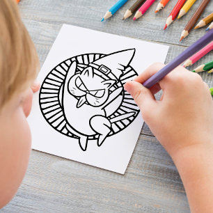 Poster Page Drôle Halloween Rude Chat Coloriage