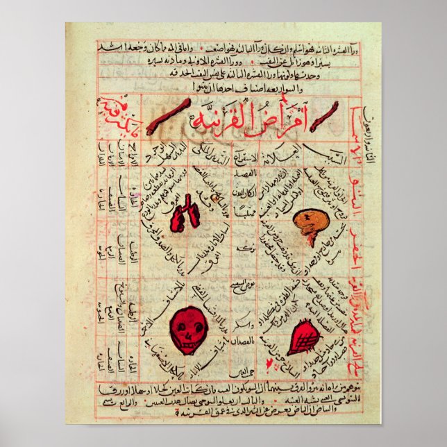 Poster Page du 'Canon de Médecine' par Avicenna (Devant)