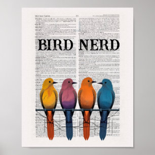 Poster Page du dictionnaire Nerd d'oiseaux