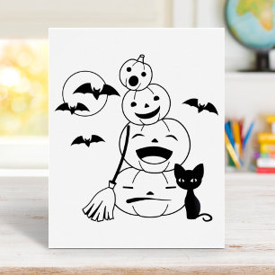 Poster Page Halloween Chat noir et Coloration Citrouille
