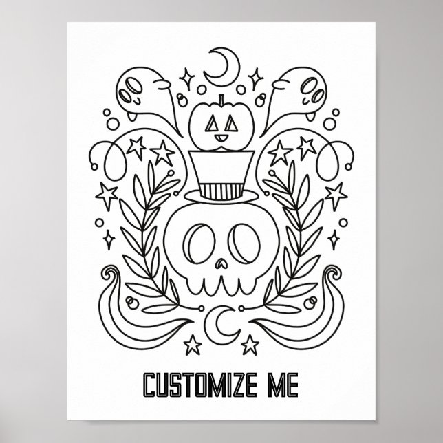Poster Page Halloween personnalisé - Hull et couleur Citr (Devant)