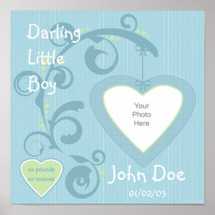 Poster Page Hanging Heart Boy Scrapbook